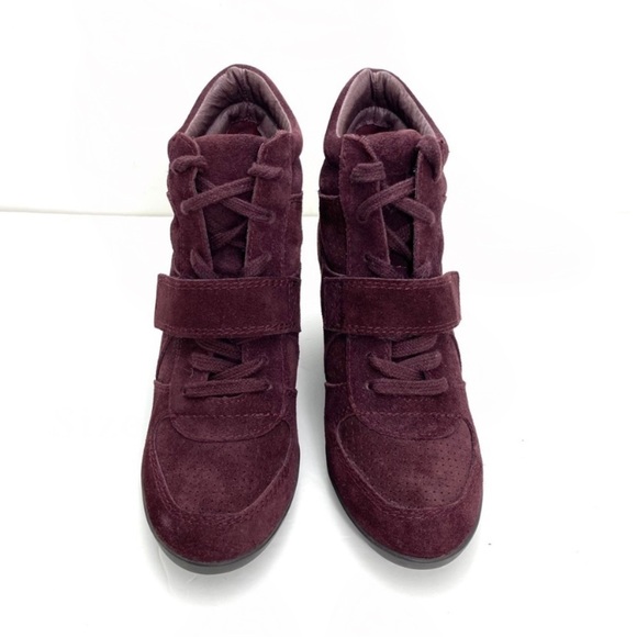 Ash Bowie Suede Wedge Sneaker In Burgundy Brand New without Tag Size 8/38 - Picture 2 of 12